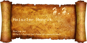 Heiszler Henrik névjegykártya